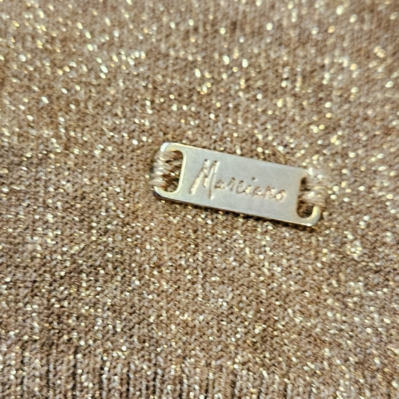 Marciano Gold Shimer Sparkle Pullover Cowl Neck Sweater - Picture 8 of 9